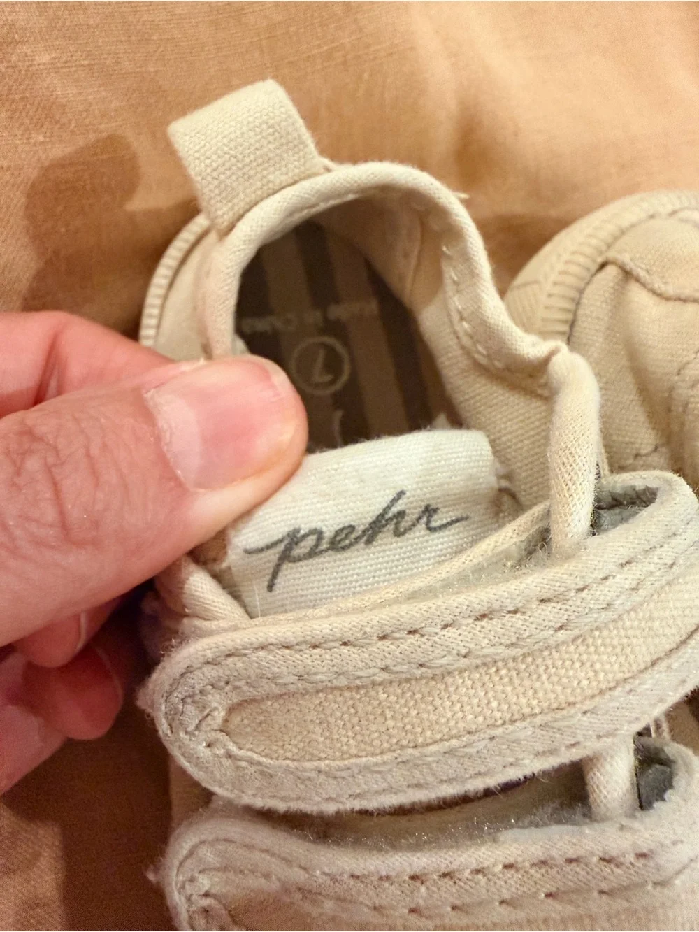 White Canvas Baby Velcro Sneakers for Easy Steps